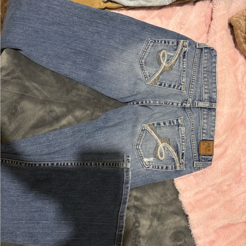 Blue Boot Cut Jeans with Classic Indigo Wash - Picture 2 of 2